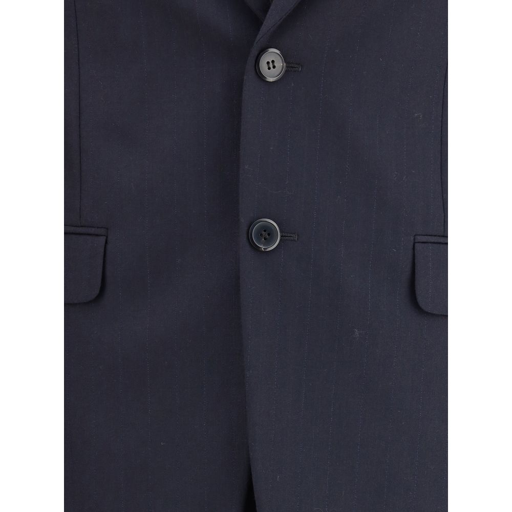 Prada Blue Fleece Wool Two-Piece Suit Prada