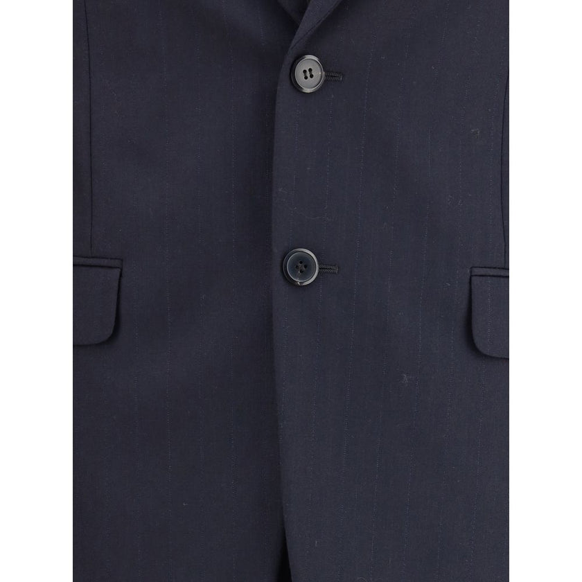 Prada Blue Fleece Wool Two-Piece Suit Prada