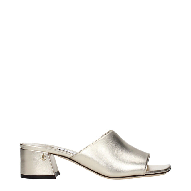 Jimmy Choo Gold Leather Platforms Jimmy Choo