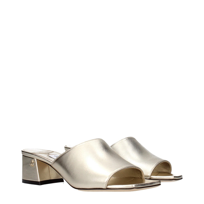 Jimmy Choo Gold Leather Platforms Jimmy Choo