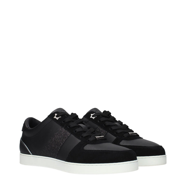 Jimmy Choo Black Leather Low Tops Jimmy Choo