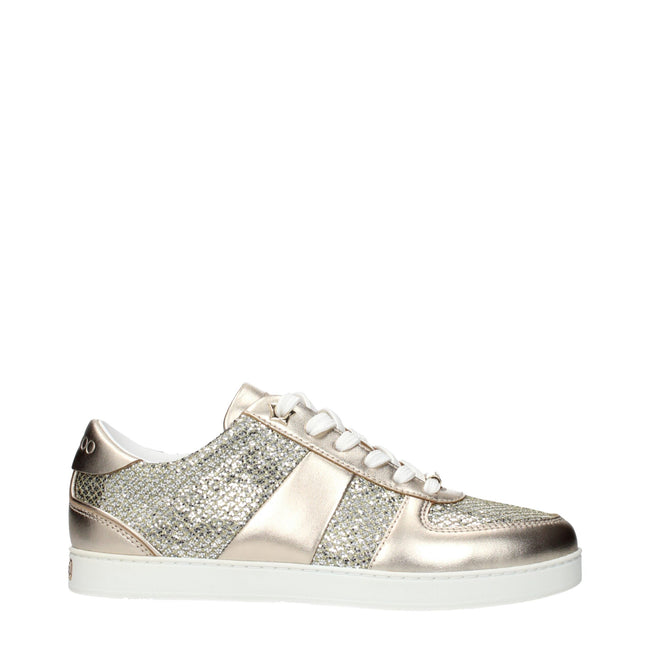Jimmy Choo Gold Leather Sneakers Jimmy Choo