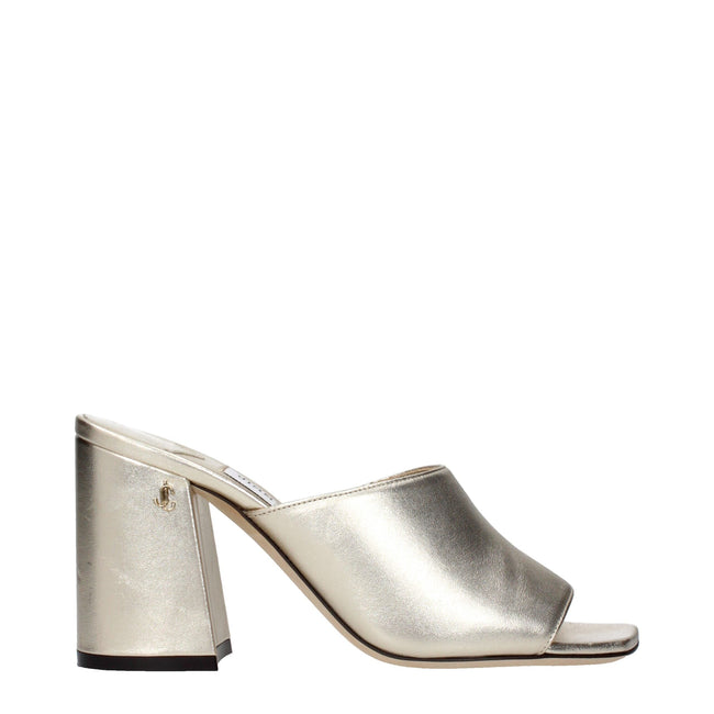 Jimmy Choo Gold Leather Platforms Jimmy Choo