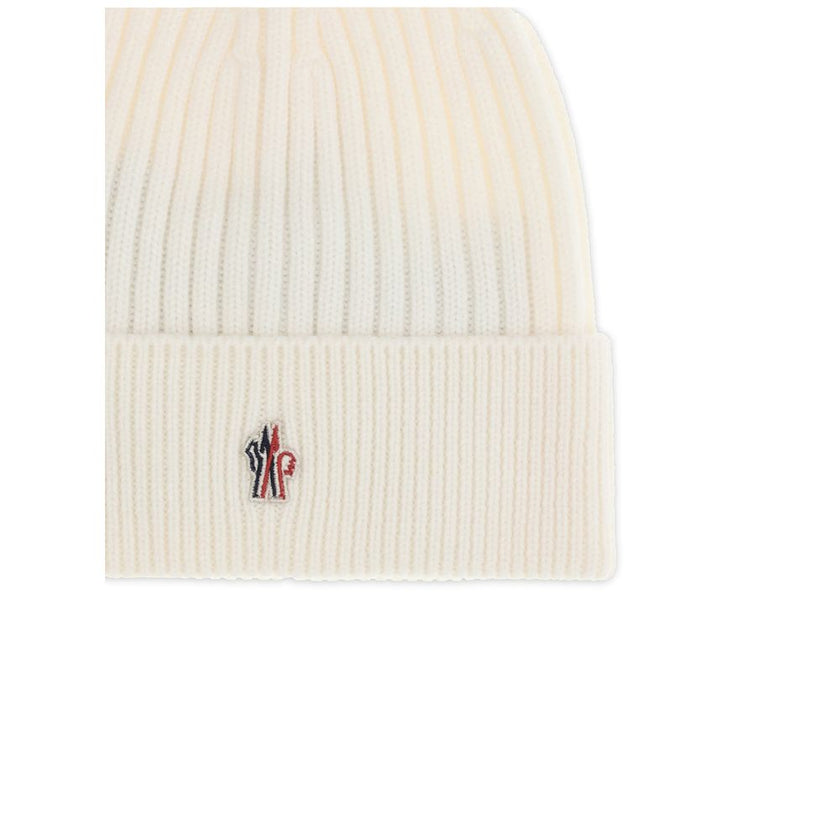 Moncler Grenoble Cream Fleece Wool Beanie Moncler Grenoble