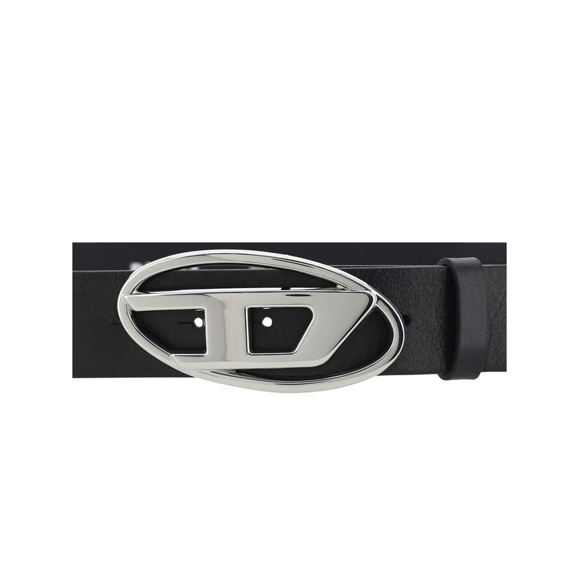 Diesel Black Calf Leather Bos Taurus Regular Belt Diesel