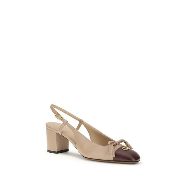 Valentino Garavani Multicolor Calf Leather Bos Taurus Mid Heel Pumps Valentino Garavani