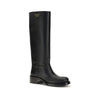 Prada Black Calf Leather Bos Taurus High Heel Boots Prada