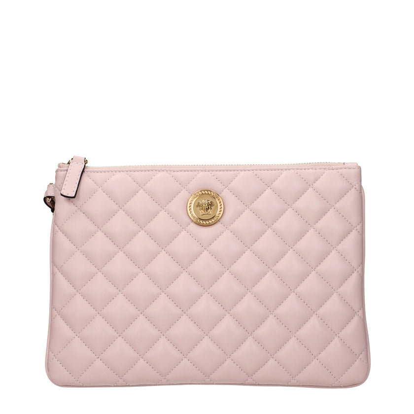 Versace Pink Leather Clutch Bag