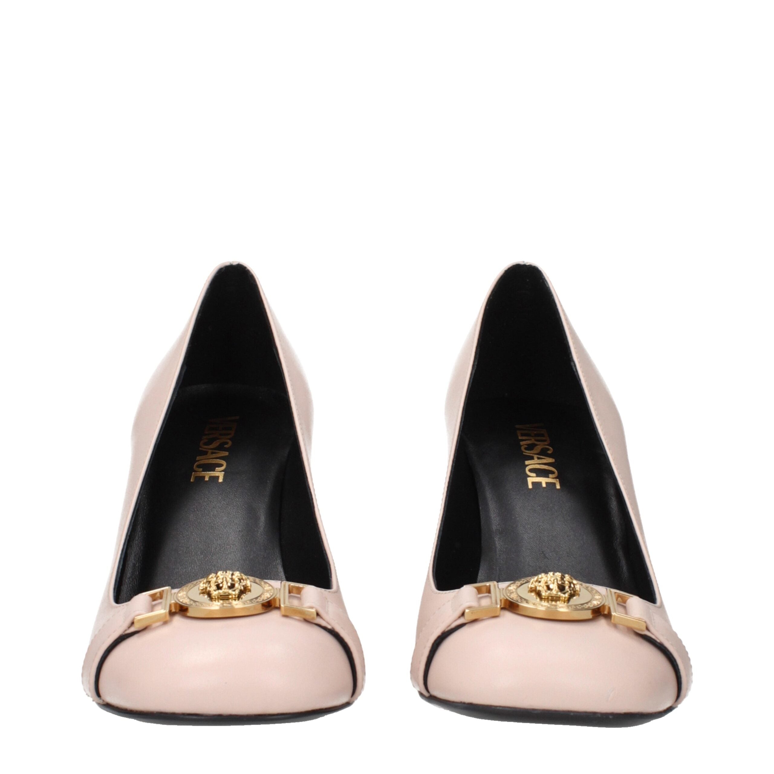 Versace Pink Leather High Heel Pumps