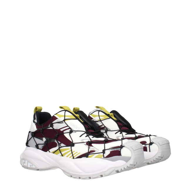 Versace Red Fabric Athletic Sneakers Versace