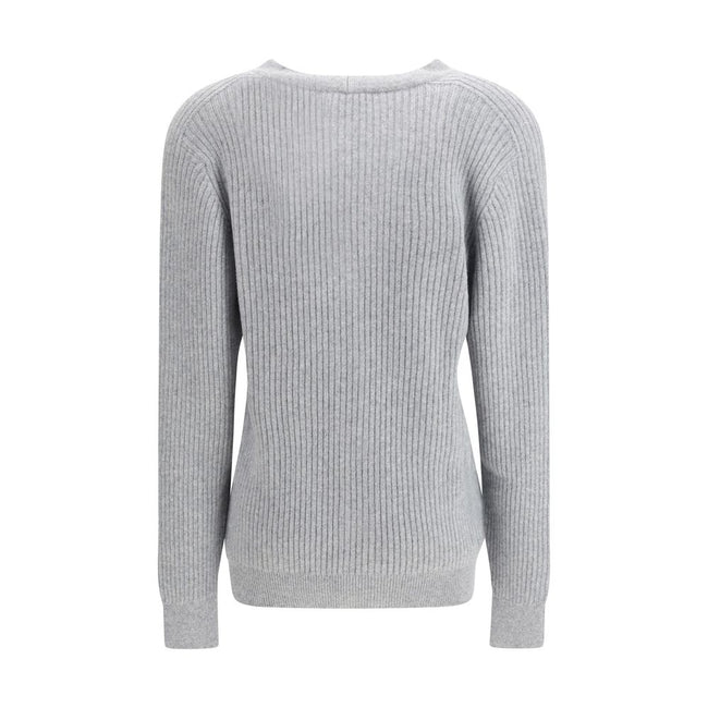 Balmain Gray Fleece Wool Cardigan Balmain