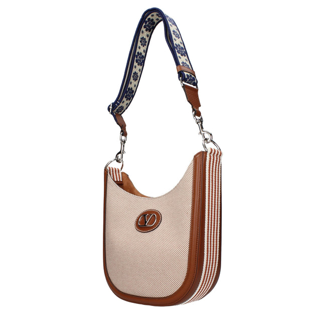 Valentino Garavani Beige Fabric Crossbody Bag Valentino Garavani