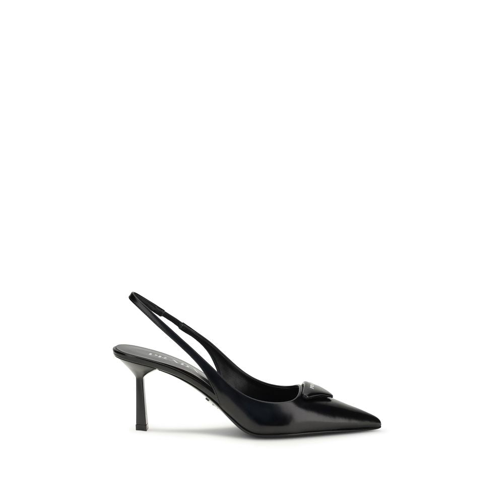 Prada Black Leather High Heel Pumps Prada