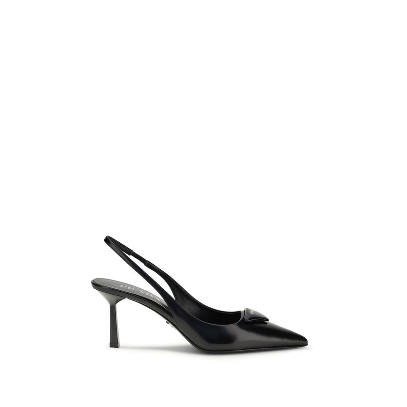 Prada Black Leather High Heel Pumps Prada