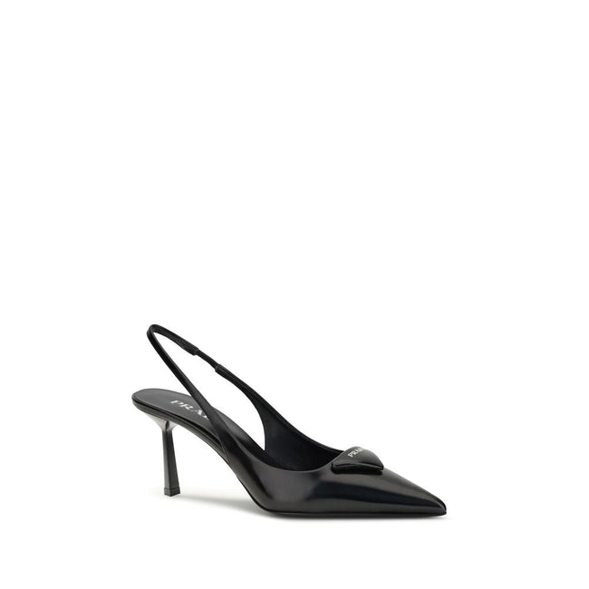 Prada Black Leather High Heel Pumps Prada