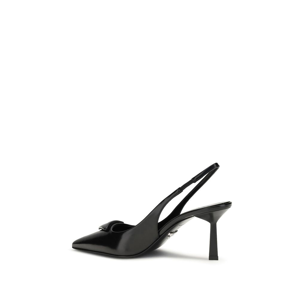 Prada Black Leather High Heel Pumps Prada