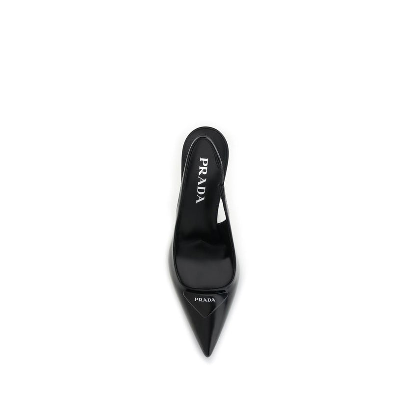 Prada Black Leather High Heel Pumps Prada