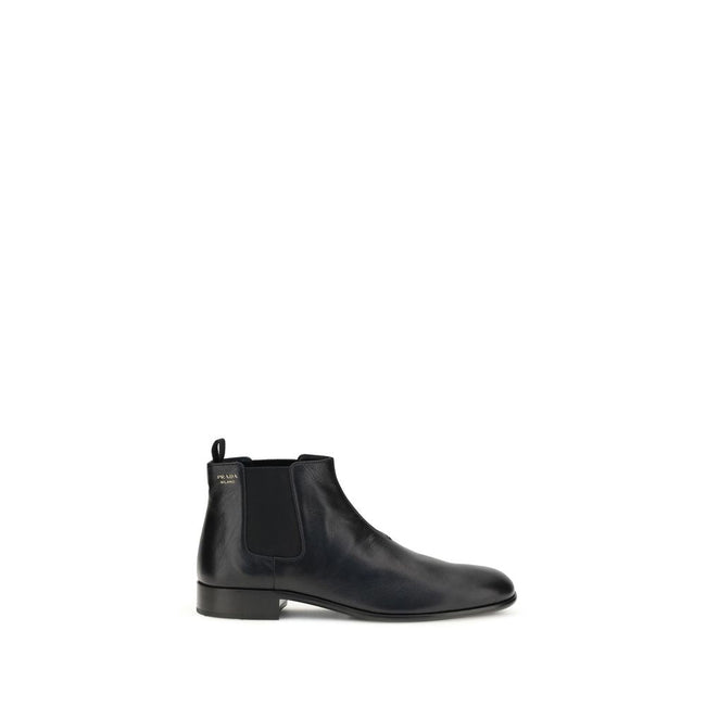 Prada Black Leather Ankle Boots Prada