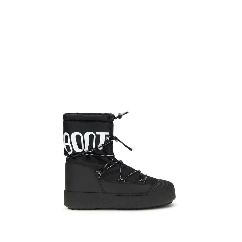 Moon Boot Black Nylon Lace-Up Boots Moon Boot