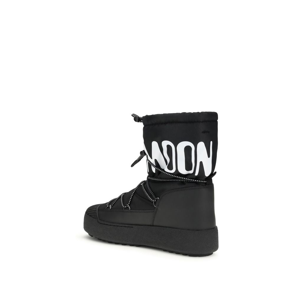 Moon Boot Black Nylon Lace-Up Boots Moon Boot