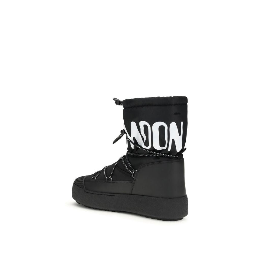 Moon Boot Black Nylon Lace-Up Boots Moon Boot