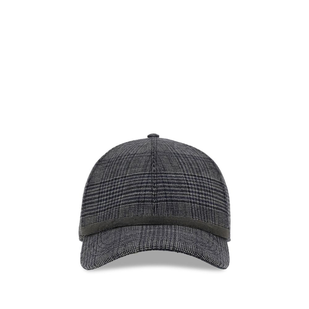 Brunello Cucinelli Gray Fleece Wool Cap (Baseball Hat) Brunello Cucinelli