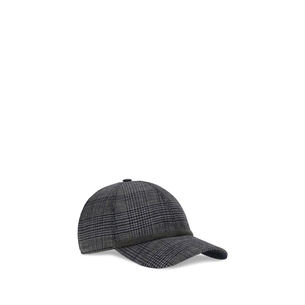 Brunello Cucinelli Gray Fleece Wool Cap (Baseball Hat) Brunello Cucinelli