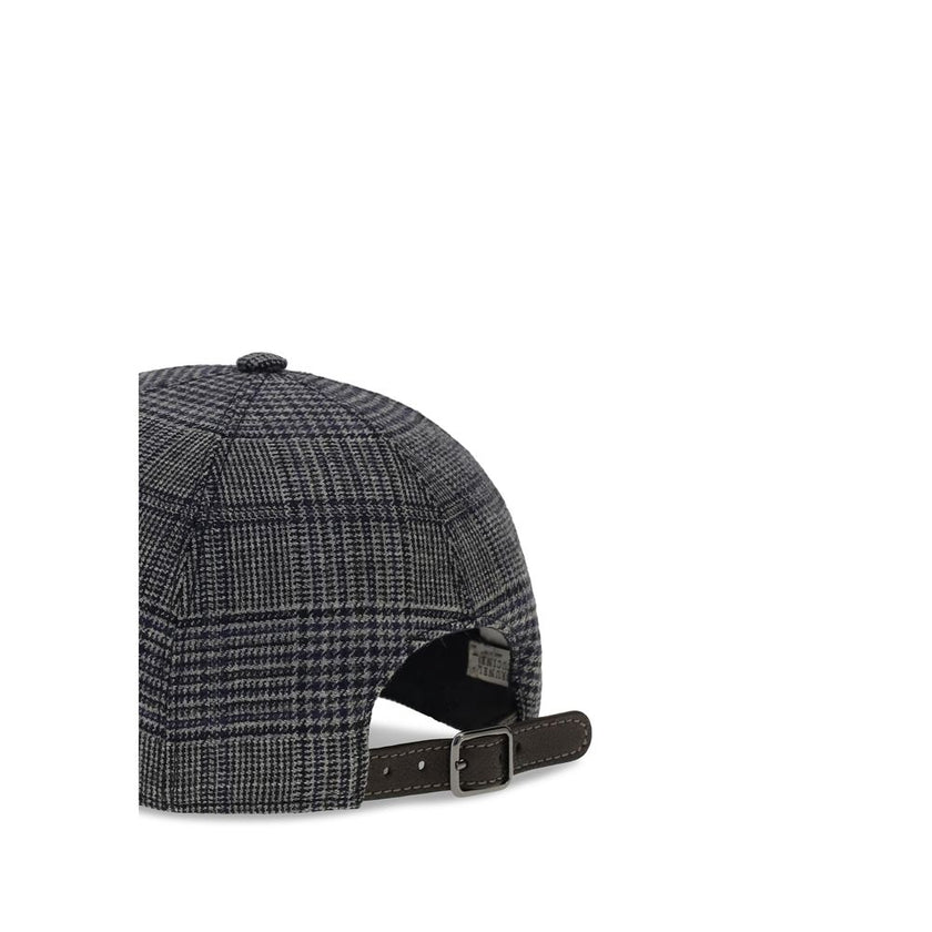 Brunello Cucinelli Gray Fleece Wool Cap (Baseball Hat) Brunello Cucinelli