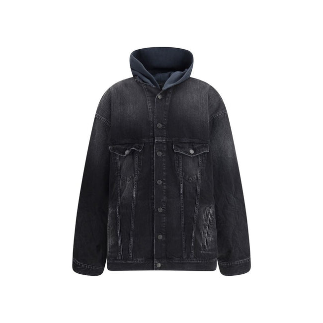 Balenciaga Black Cotton Denim Jacket Balenciaga