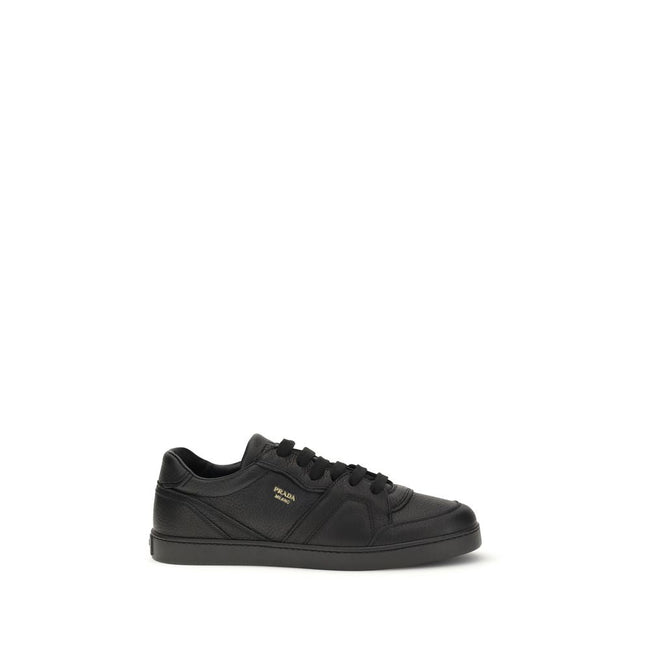Prada Black Calf Leather Bos Taurus Low Top Sneakers Prada