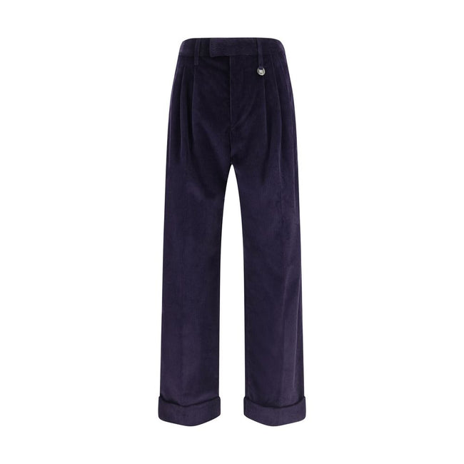 Burberry Blue Cotton Pants Burberry