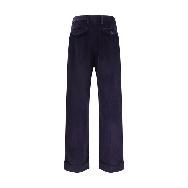 Burberry Blue Cotton Pants Burberry