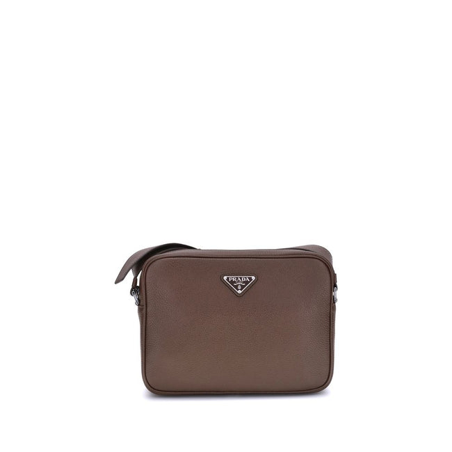 Prada Brown Calf Leather Bos Taurus Shoulder Bag Prada