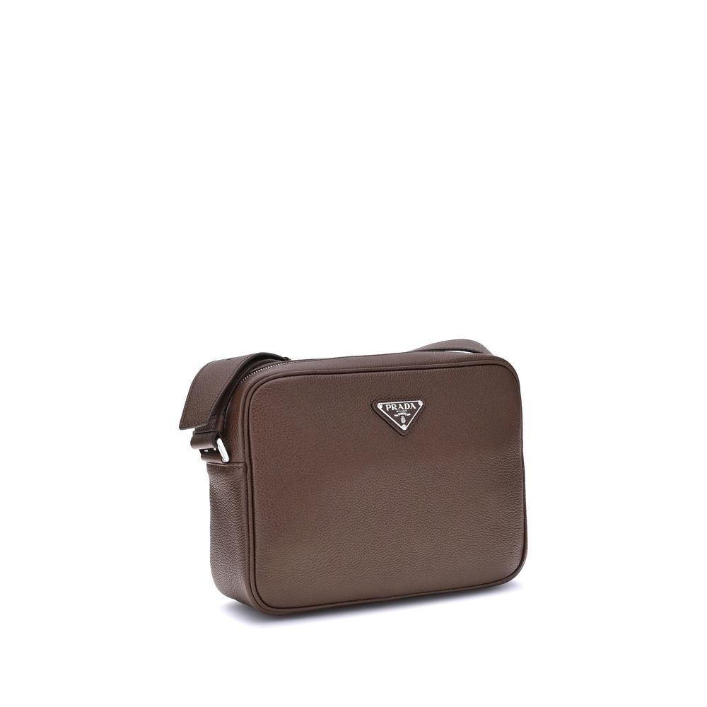 Prada Brown Calf Leather Bos Taurus Shoulder Bag Prada