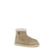 Miu Miu Beige Leather Flat Boots Miu Miu