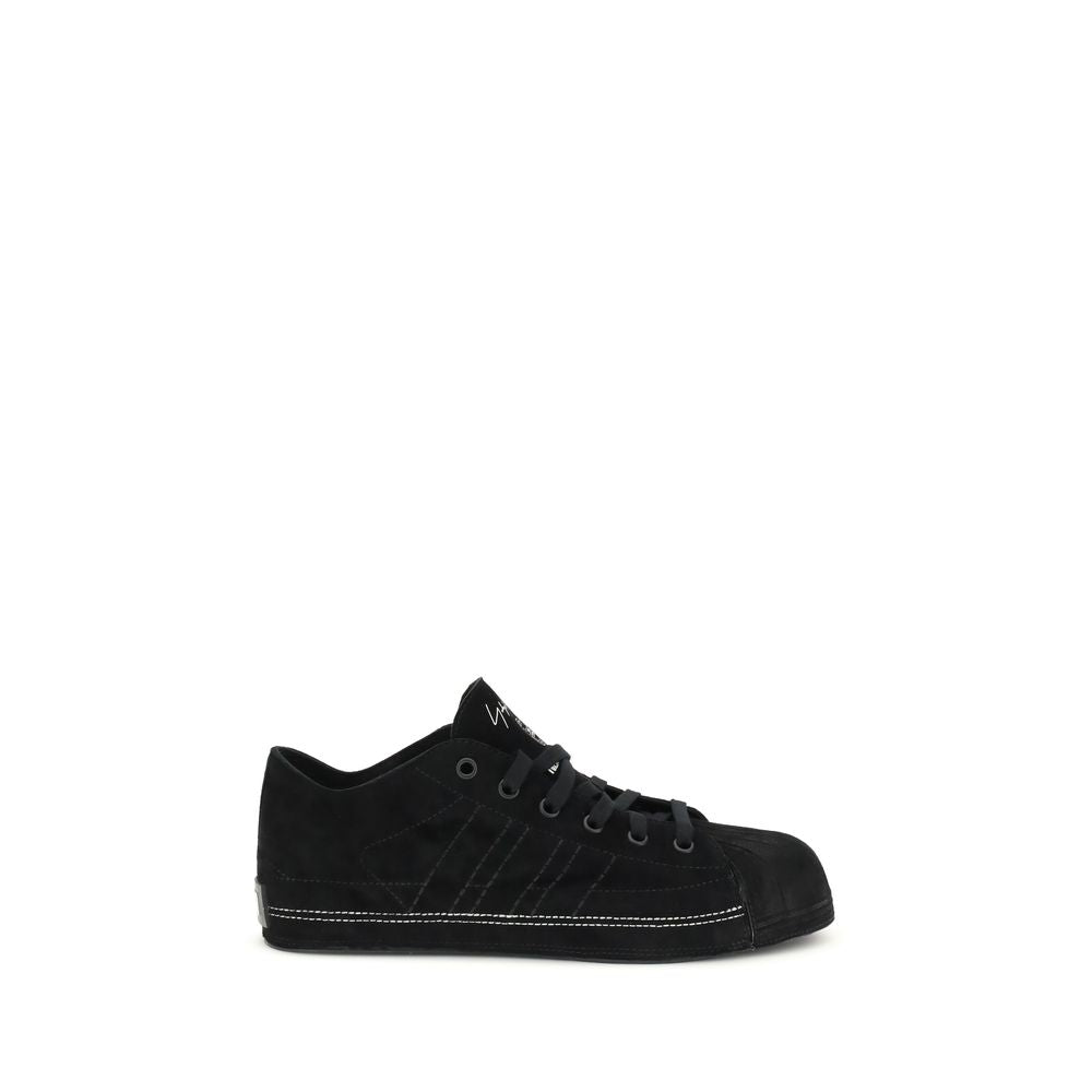 Y-3 Black Leather Low Top Sneakers Y-3