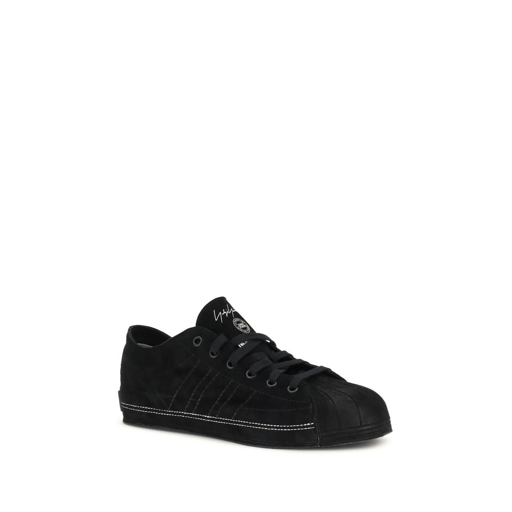 Y-3 Black Leather Low Top Sneakers Y-3
