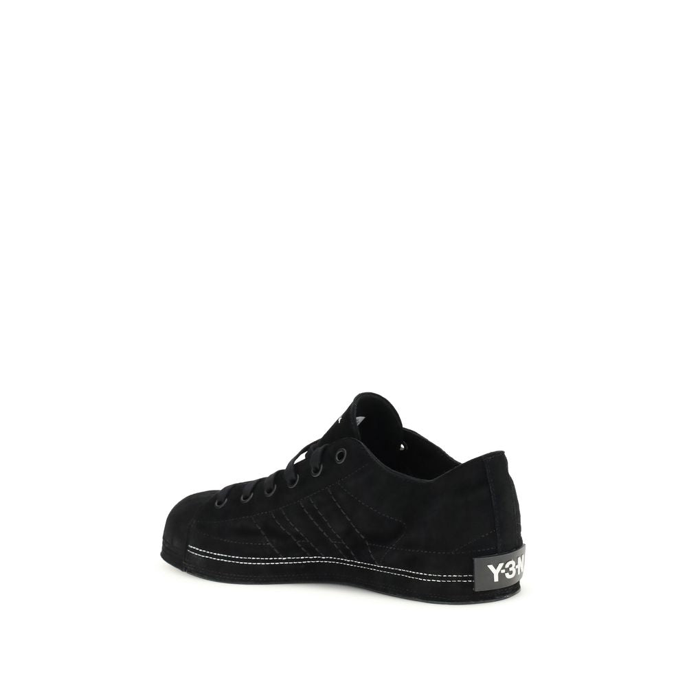 Y-3 Black Leather Low Top Sneakers Y-3