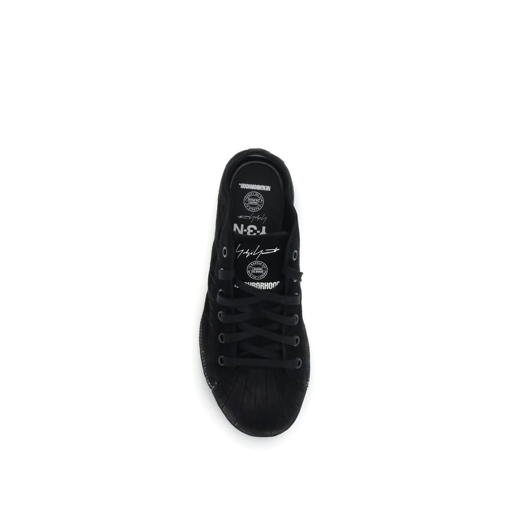 Y-3 Black Leather Low Top Sneakers Y-3