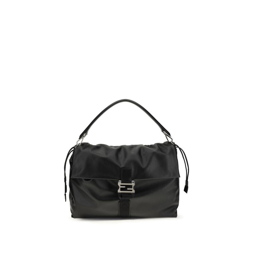 Fendi Black Calf Leather Bos Taurus Shoulder Bag Fendi