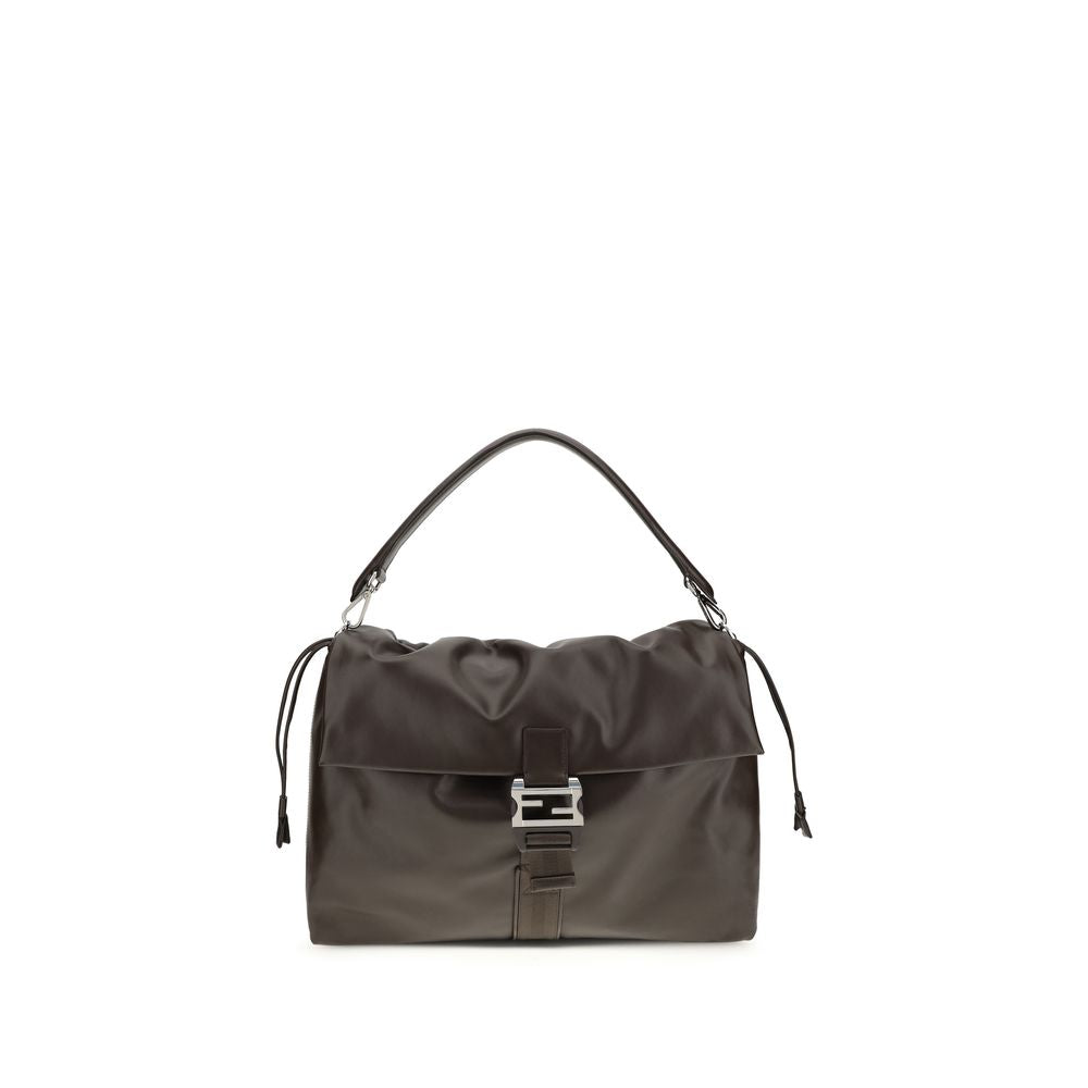 Fendi Brown Calf Leather Bos Taurus Shoulder Bag Fendi