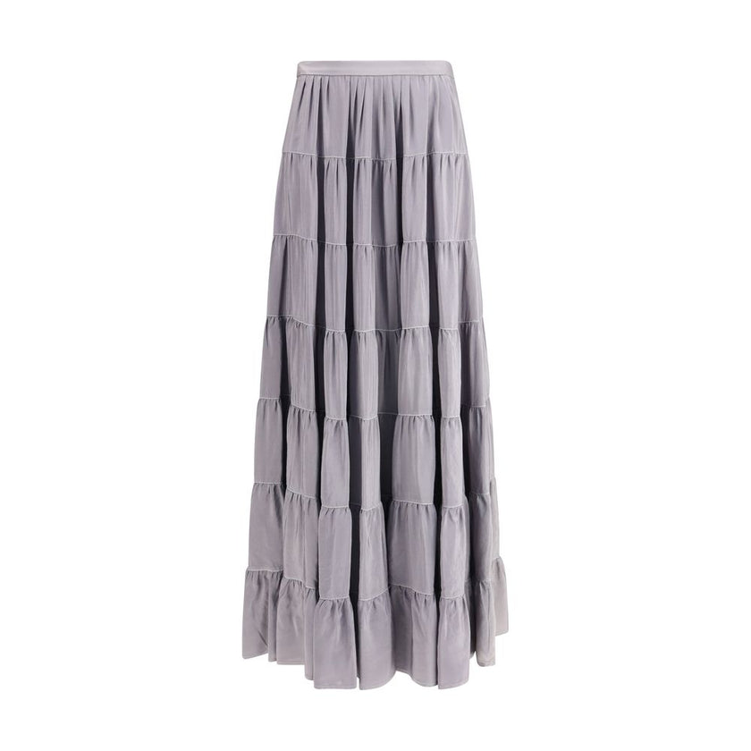 Forte_Forte Gray Silk Long Skirt Forte_Forte