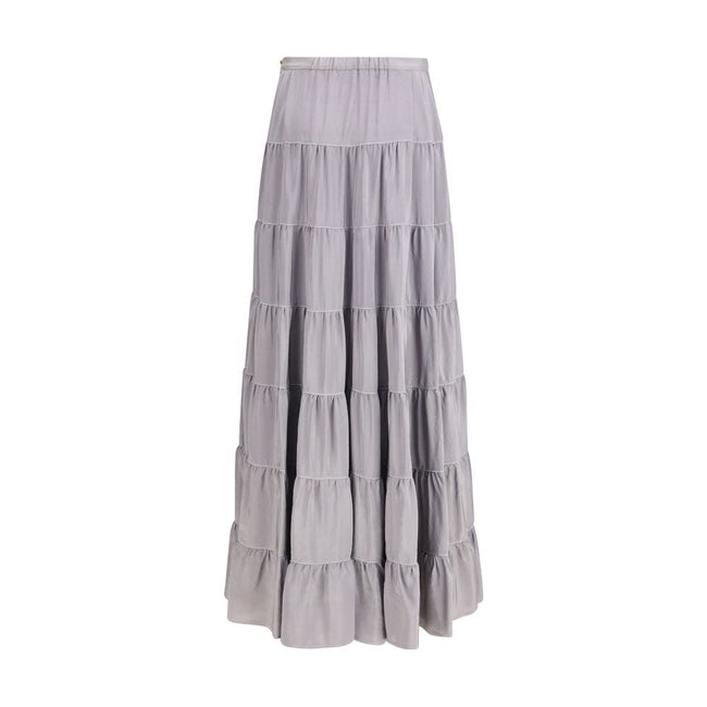 Forte_Forte Gray Silk Long Skirt Forte_Forte
