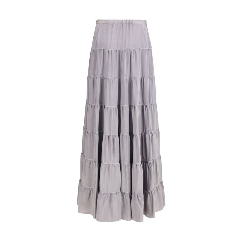 Forte_Forte Gray Silk Long Skirt Forte_Forte