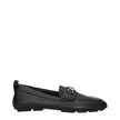 Versace Black Leather Slip-On Loafers Versace