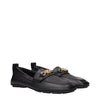 Versace Black Leather Slip-On Loafers Versace