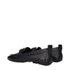 Versace Black Leather Slip-On Loafers Versace