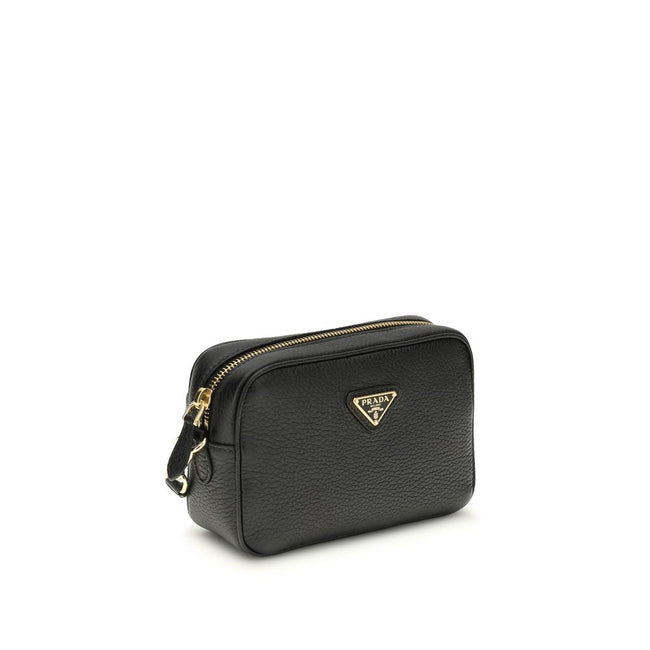 Prada Black Calf Leather Bos Taurus Shoulder Bag Prada