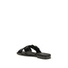 Prada Black Calf Leather Bos Taurus Flat Sandals Prada