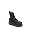 Balenciaga Black Calf Leather Bos Taurus Lace-Up Boots Balenciaga